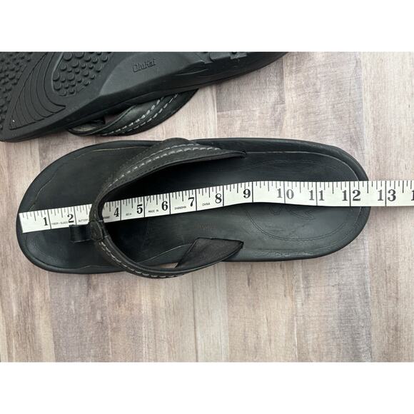 Olukai Hokua Flip Flop Mens US 15 Black Beach wear, wet grip, quick dry sandals - Picture 12 of 12